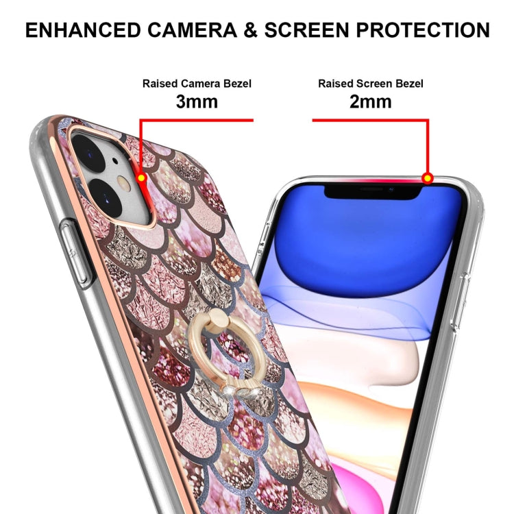 Electroplating Pattern IMD TPU Shockproof Case with Rhinestone Ring Holder, Series 1