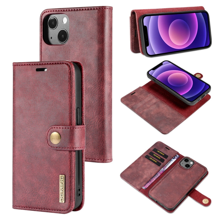 DG.MING Crazy Horse Texture Flip Detachable Magnetic Leather Case with Holder & Card Slots & Wallet