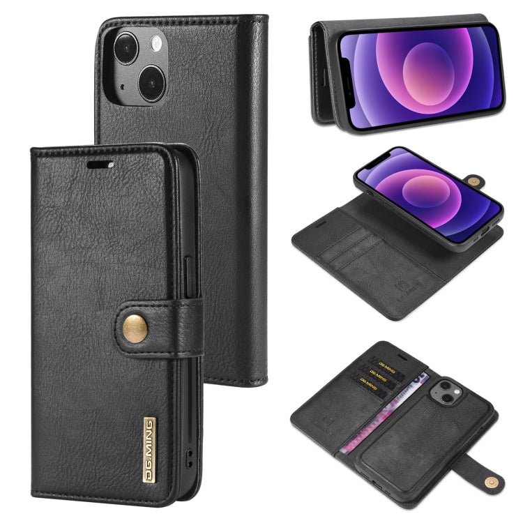 DG.MING Crazy Horse Texture Flip Detachable Magnetic Leather Case with Holder & Card Slots & Wallet