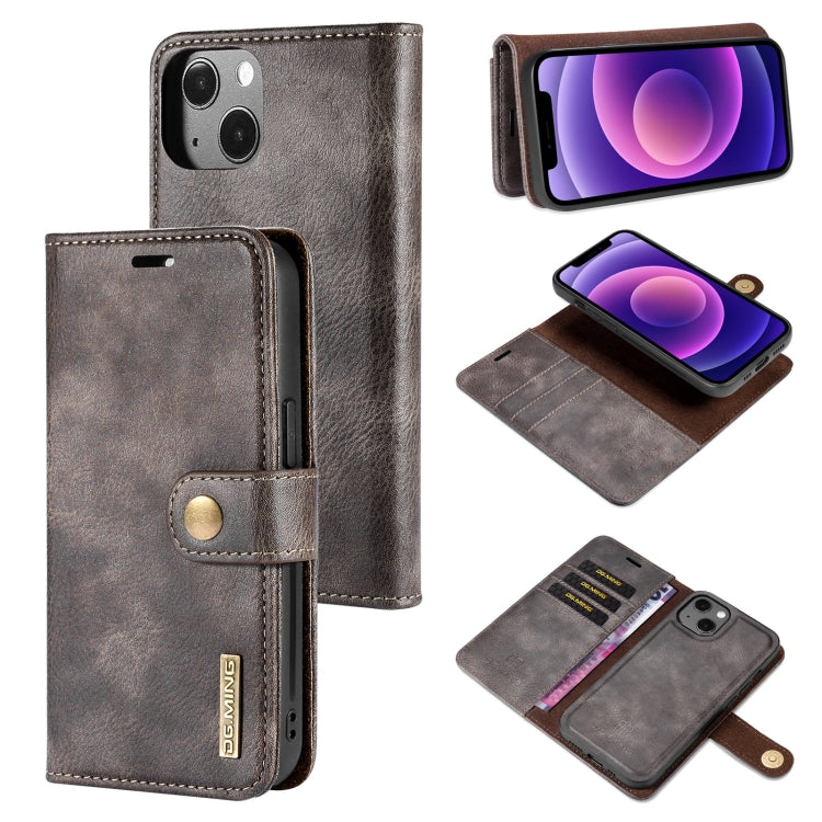 DG.MING Crazy Horse Texture Flip Detachable Magnetic Leather Case with Holder & Card Slots & Wallet