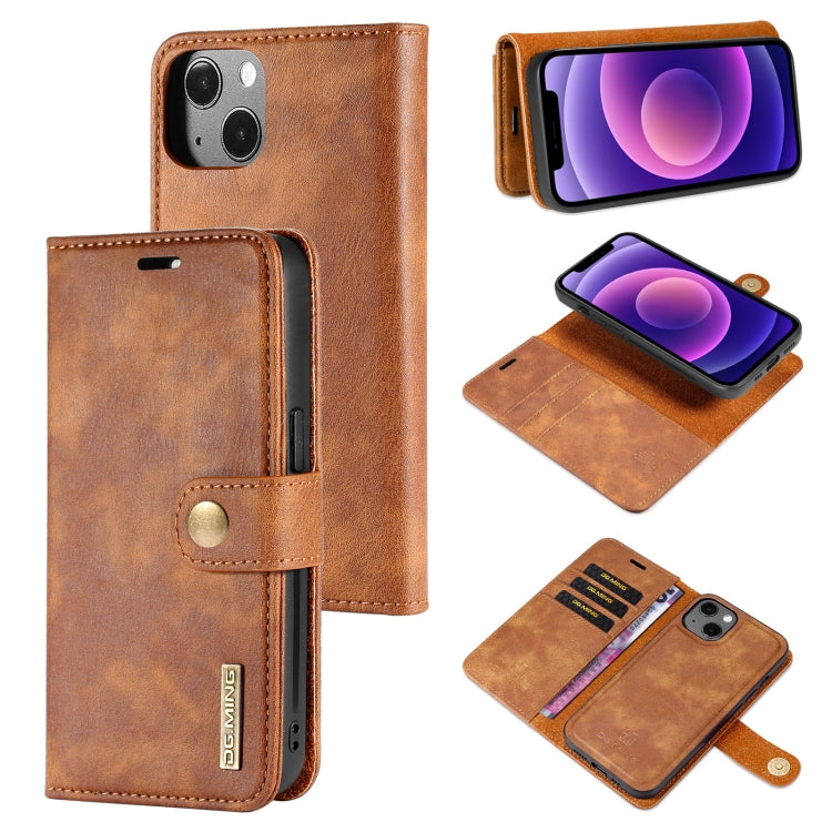 DG.MING Crazy Horse Texture Flip Detachable Magnetic Leather Case with Holder & Card Slots & Wallet