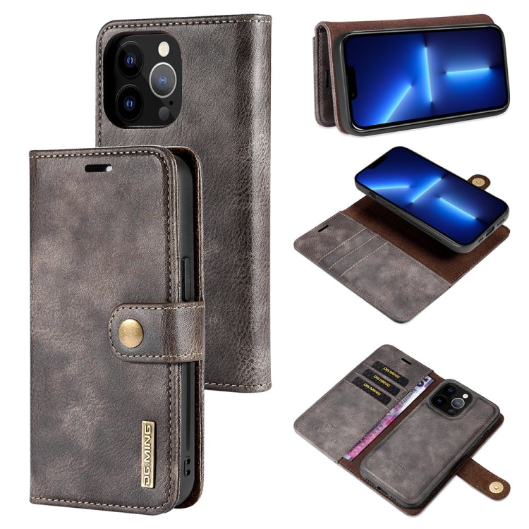DG.MING Crazy Horse Texture Flip Detachable Magnetic Leather Case with Holder & Card Slots & Wallet