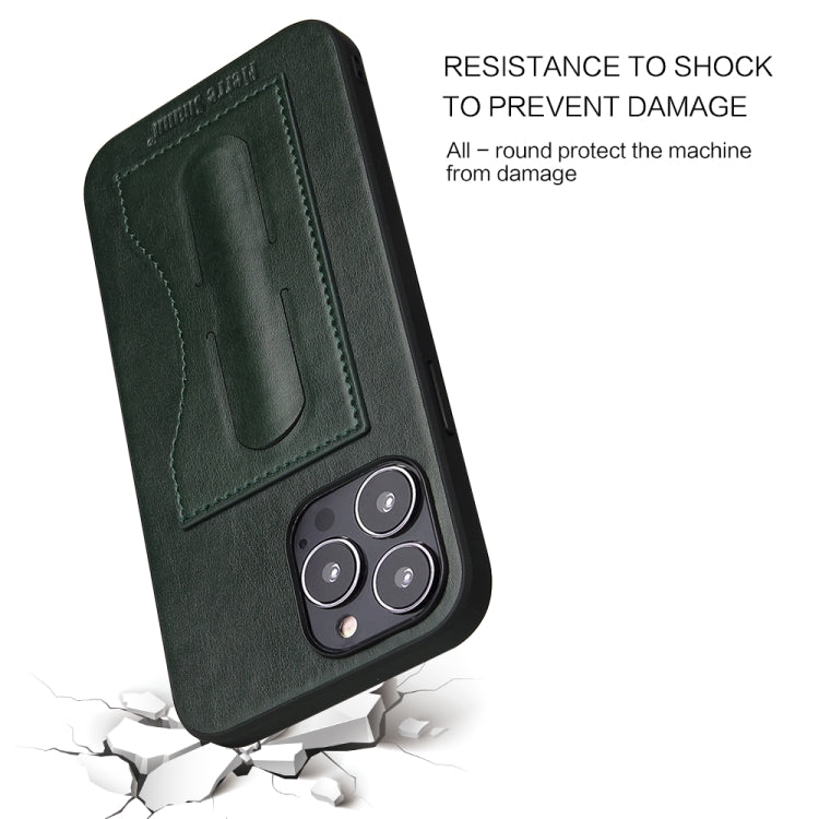 Fierre Shann Full Coverage Protective Leather Case with Holder & Card Slot, For iPhone 13, For iPhone 13 Mini, For iPhone 13 Pro, For iPhone 13 Pro Max