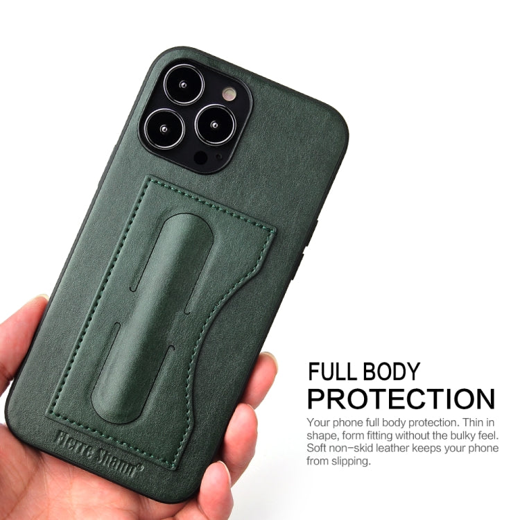 Fierre Shann Full Coverage Protective Leather Case with Holder & Card Slot, For iPhone 13, For iPhone 13 Mini, For iPhone 13 Pro, For iPhone 13 Pro Max