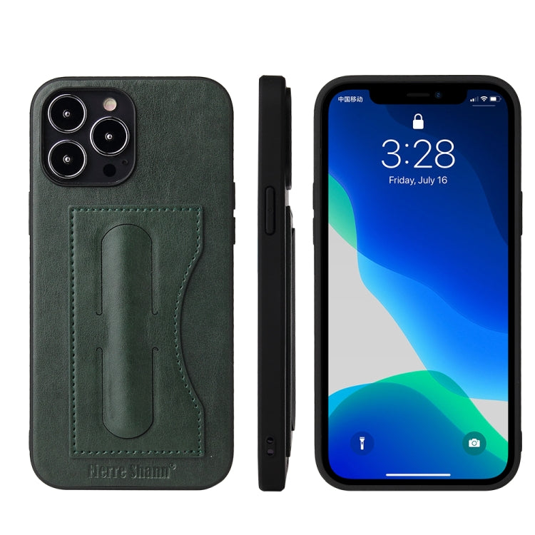 Fierre Shann Full Coverage Protective Leather Case with Holder & Card Slot, For iPhone 13, For iPhone 13 Mini, For iPhone 13 Pro, For iPhone 13 Pro Max