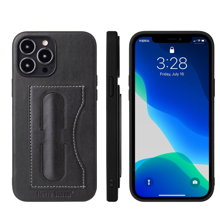 Fierre Shann Full Coverage Protective Leather Case with Holder & Card Slot, For iPhone 13, For iPhone 13 Mini, For iPhone 13 Pro, For iPhone 13 Pro Max