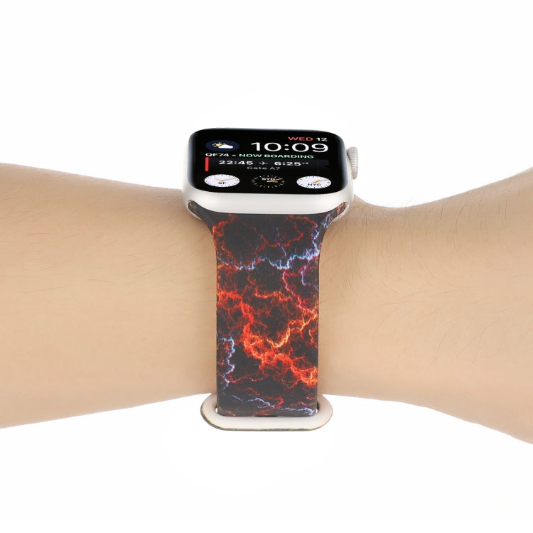 8-buckle Printed Replacement Strap Watchband For Apple Watch Series, 7 45mm / 6 & SE & 5 & 4 44mm / 3 & 2 & 1 42mm, 7 41mm / 6 & SE & 5 & 4 40mm / 3 & 2 & 1 38mm