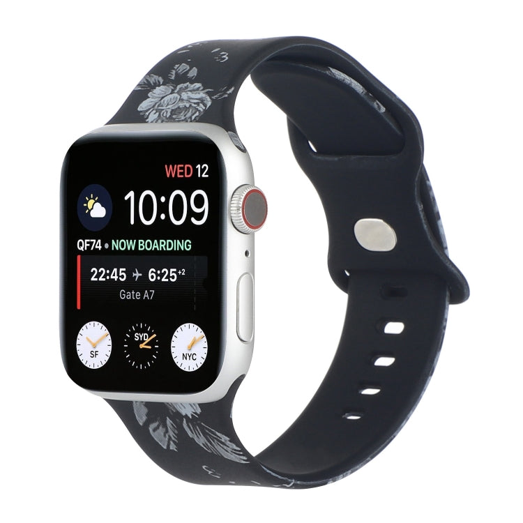 8-buckle Printed Replacement Strap Watchband For Apple Watch Series, 7 45mm / 6 & SE & 5 & 4 44mm / 3 & 2 & 1 42mm, 7 41mm / 6 & SE & 5 & 4 40mm / 3 & 2 & 1 38mm