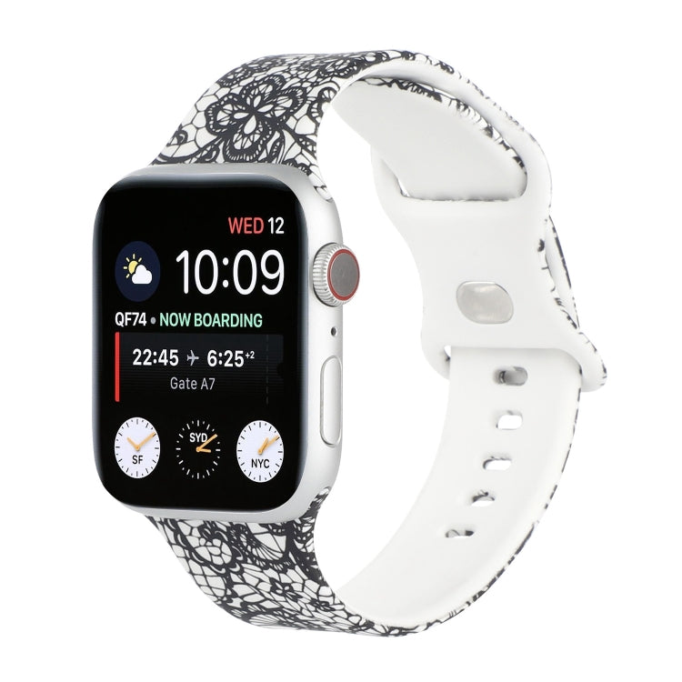 8-buckle Printed Replacement Strap Watchband For Apple Watch Series, 7 45mm / 6 & SE & 5 & 4 44mm / 3 & 2 & 1 42mm, 7 41mm / 6 & SE & 5 & 4 40mm / 3 & 2 & 1 38mm