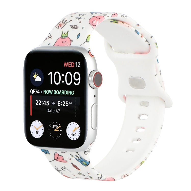 8-buckle Printed Replacement Strap Watchband For Apple Watch Series, 7 45mm / 6 & SE & 5 & 4 44mm / 3 & 2 & 1 42mm, 7 41mm / 6 & SE & 5 & 4 40mm / 3 & 2 & 1 38mm