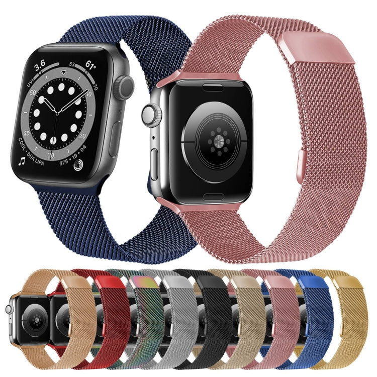 Double Section Milanese Magnetic Elasticity Replacement Strap Watchband For Apple Watch Series, 7 45mm / 6 & SE & 5 & 4 44mm / 3 & 2 & 1 42mm, 7 41mm / 6 & SE & 5 & 4 40mm / 3 & 2 & 1 38mm