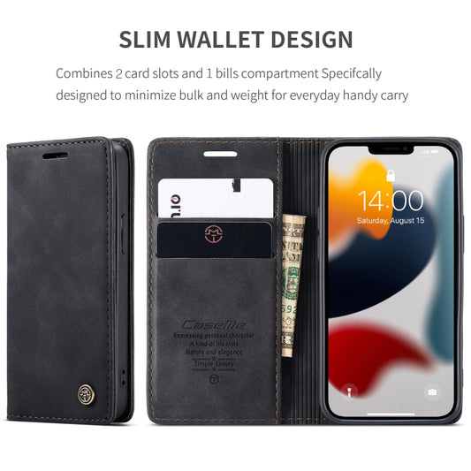 Frosted leather iPhone 13 mini case featuring multifunctional card storage design