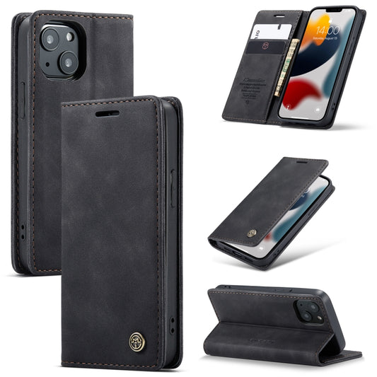 CaseMe-013 retro frosted leather flip case for iPhone 13 with card slots and stand