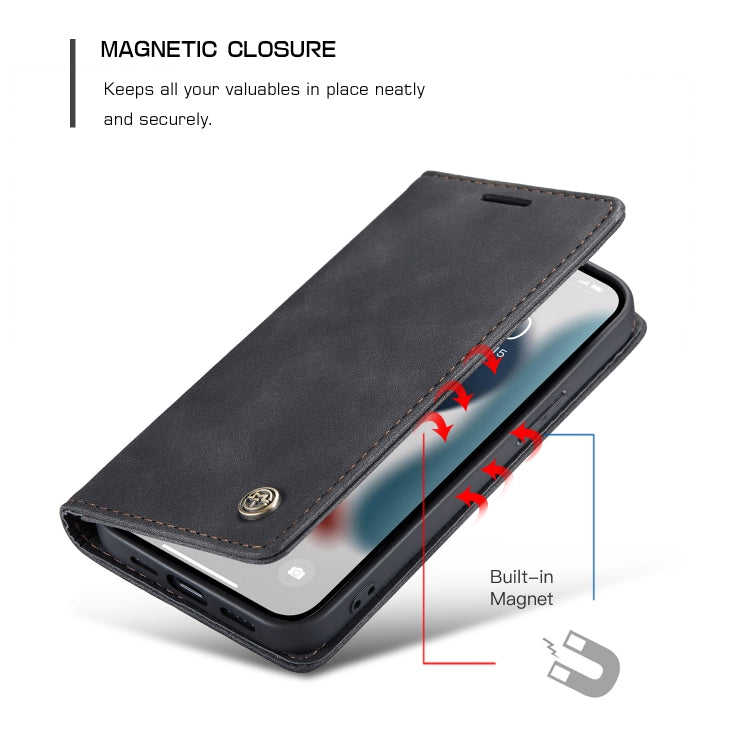CaseMe-013 Multifunctional Retro Frosted Horizontal Flip Leather Case with Card Slot & Holder & Wallet