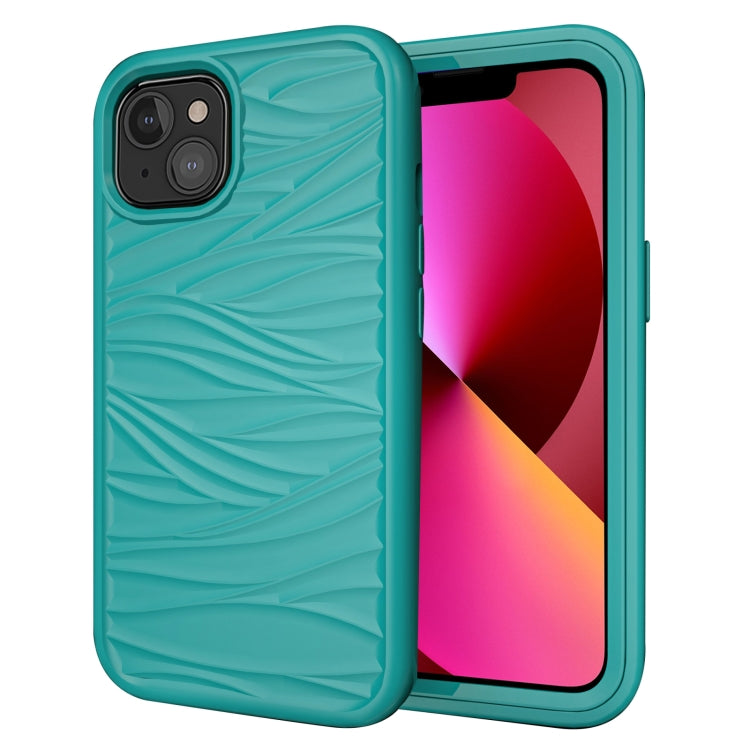 Wave Pattern 3 in 1 Silicone + PC Shockproof Protective Case, For iPhone 13 mini, For iPhone 13, For iPhone 13 Pro