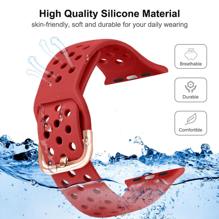 Silicone Replacement Watchband For Apple Watch Series, 7 45mm / 6 & SE & 5 & 4 44mm / 3 & 2 & 1 42mm