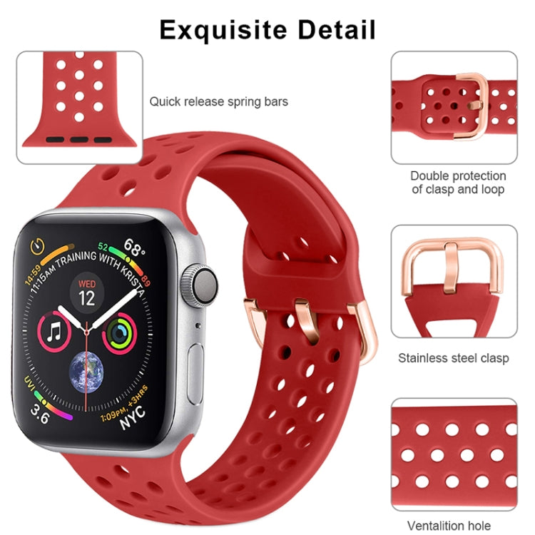 Silicone Replacement Watchband For Apple Watch Series, 7 41mm / 6 & SE & 5 & 4 40mm / 3 & 2 & 1 38mm