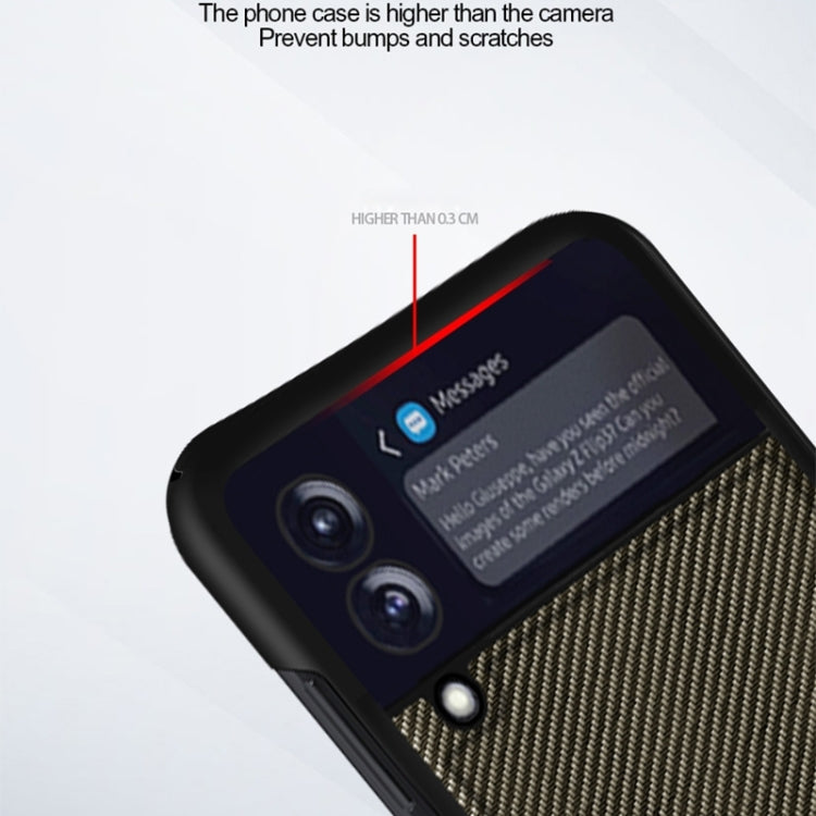For Samsung Galaxy Z Flip4 Solid Color Carbon Fiber Texture PU Shockproof Phone Case , For Samsung Galaxy Z Flip4