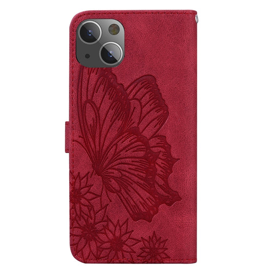 Textured butterfly design on retro feel leather iPhone 13 mini protective cover