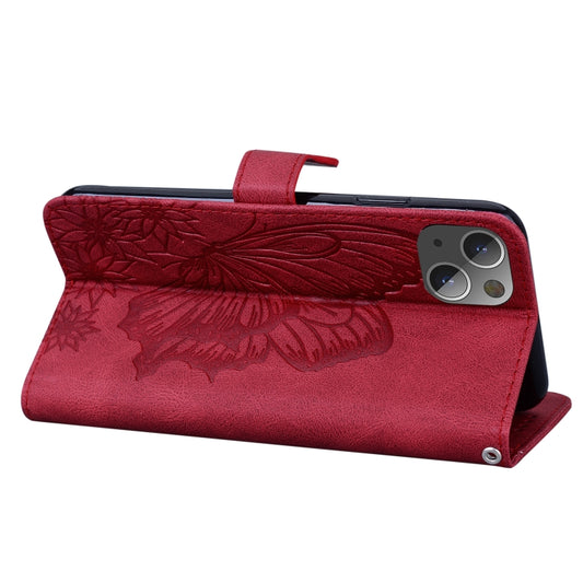 Vintage-inspired iPhone 13 case embossed butterflies with built-in card organizer