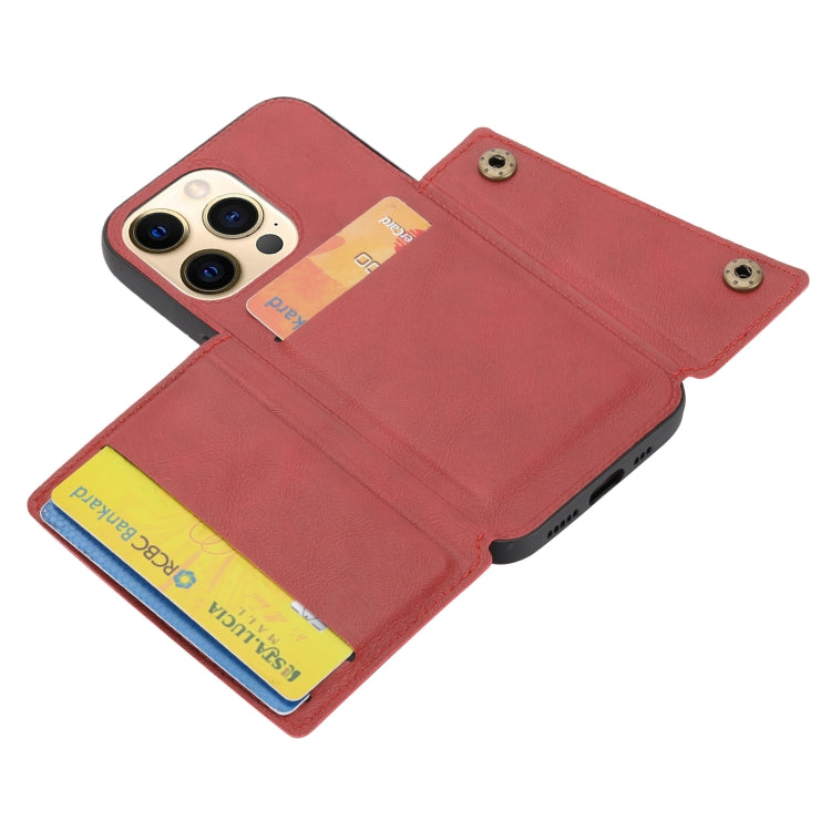 Double Buckle PU + TPU Shockproof Magnetic Protective Case with Card Slot & Holder