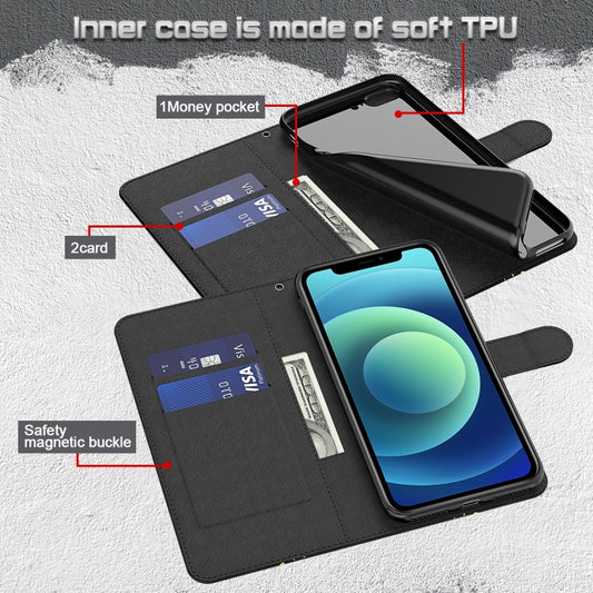 iPhone 13 Pro Max wallet case with 3D artistic pattern and stand functionality
