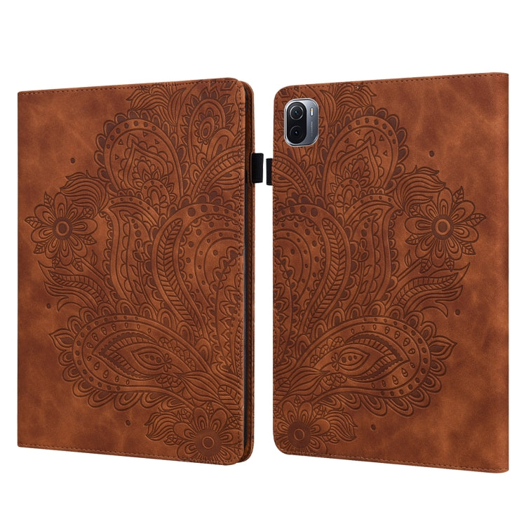 Peacock Embossed Pattern TPU + PU Horizontal Flip Leather Case with Holder & Card Slots & Wallet & Sleep / Wake-up Function, For Xiaomi Pad 5 Pro / Pad 5