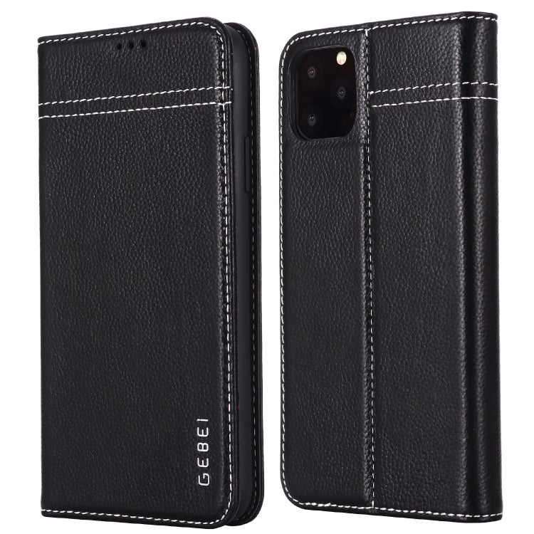 GEBEI Top-grain Leather Horizontal Flip Protective Case with Holder & Card Slots, For iPhone 11, For iPhone 11 Pro, For iPhone 11 Pro Max, For iPhone XS / X, For iPhone XR