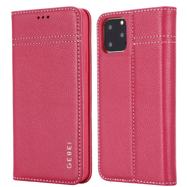 GEBEI Top-grain Leather Horizontal Flip Protective Case with Holder & Card Slots, For iPhone 11, For iPhone 11 Pro, For iPhone 11 Pro Max, For iPhone XS / X, For iPhone XR