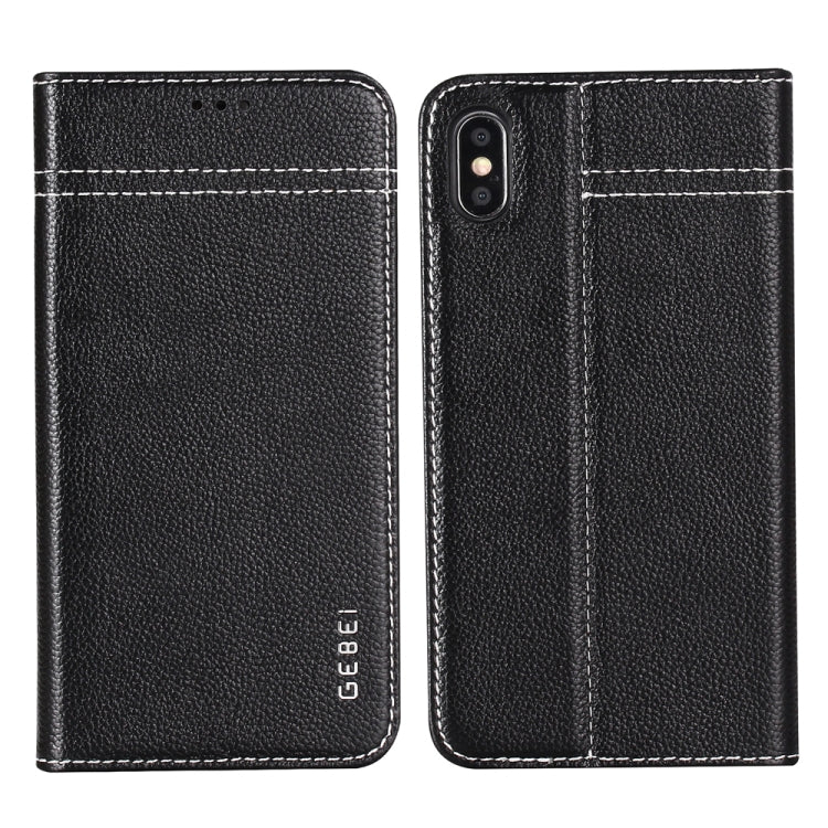 GEBEI Top-grain Leather Horizontal Flip Protective Case with Holder & Card Slots, For iPhone 11, For iPhone 11 Pro, For iPhone 11 Pro Max, For iPhone XS / X, For iPhone XR