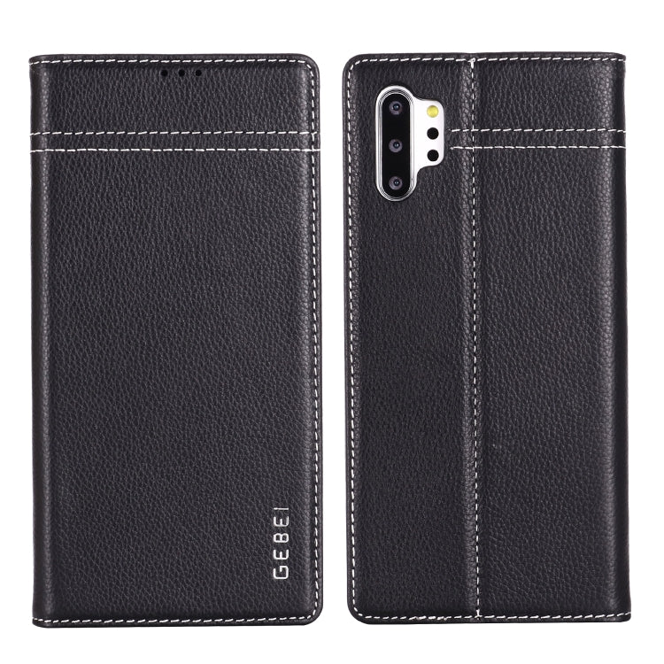 GEBEI Top-grain Leather Horizontal Flip Protective Case with Holder & Card Slots, For iPhone XS Max, For Galaxy Note 10, For Galaxy Note 10+
