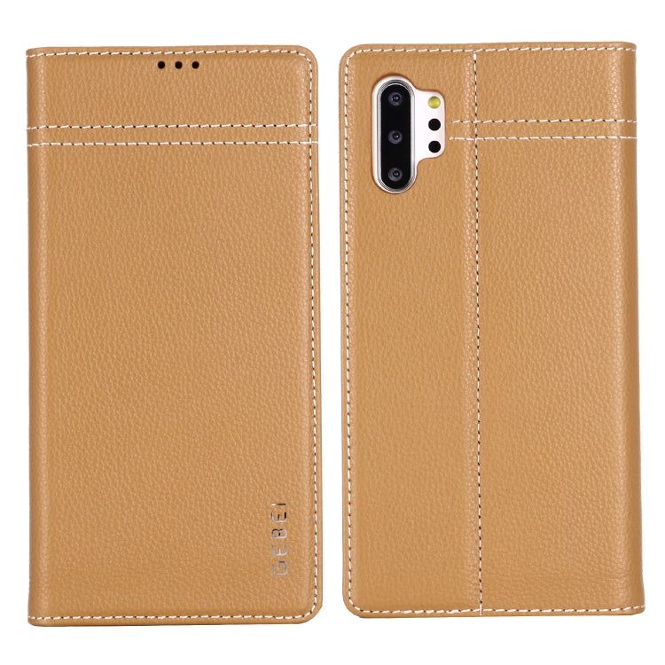 GEBEI Top-grain Leather Horizontal Flip Protective Case with Holder & Card Slots, For iPhone XS Max, For Galaxy Note 10, For Galaxy Note 10+