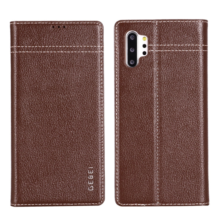 GEBEI Top-grain Leather Horizontal Flip Protective Case with Holder & Card Slots, For iPhone XS Max, For Galaxy Note 10, For Galaxy Note 10+