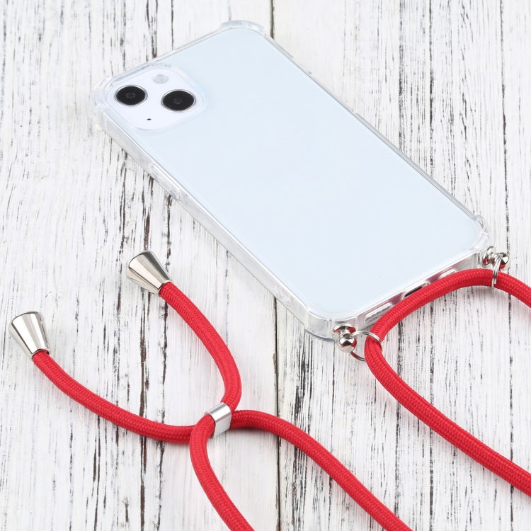 Four-corner Shockproof Transparent TPU Protective Case with Lanyard, For iPhone 13
