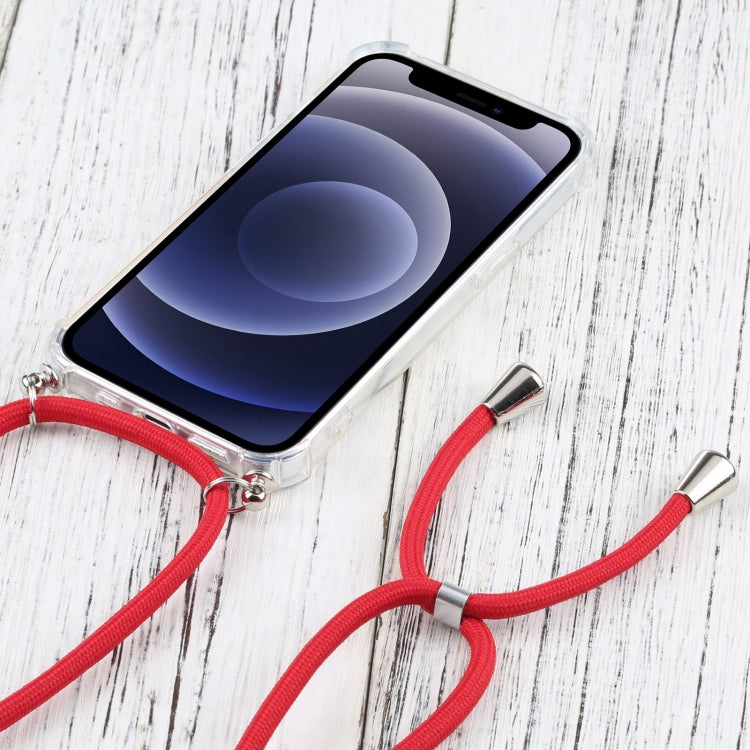 Four-corner Shockproof Transparent TPU Protective Case with Lanyard, For iPhone 13