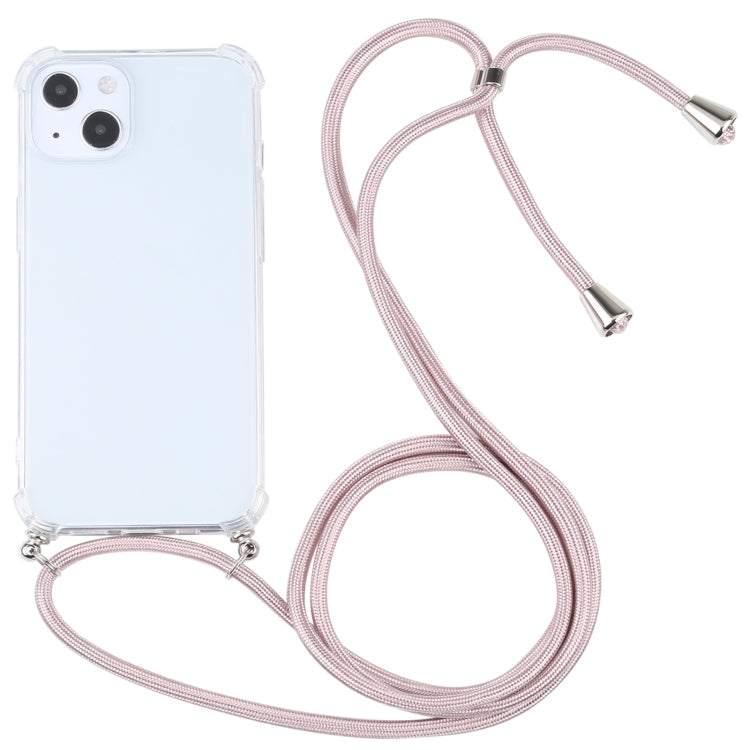 Four-corner Shockproof Transparent TPU Protective Case with Lanyard, For iPhone 13