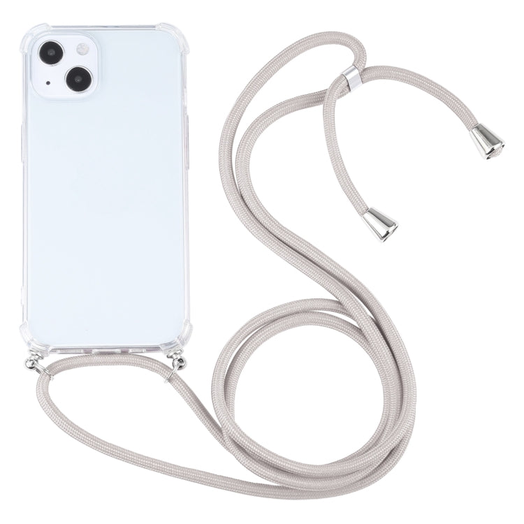 Four-corner Shockproof Transparent TPU Protective Case with Lanyard, For iPhone 13