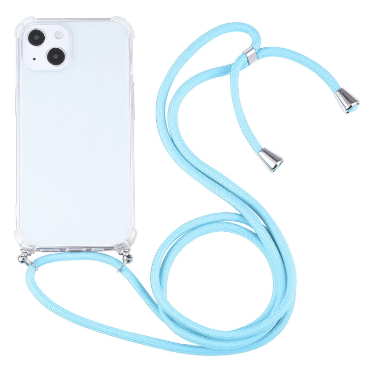 Four-corner Shockproof Transparent TPU Protective Case with Lanyard, For iPhone 13