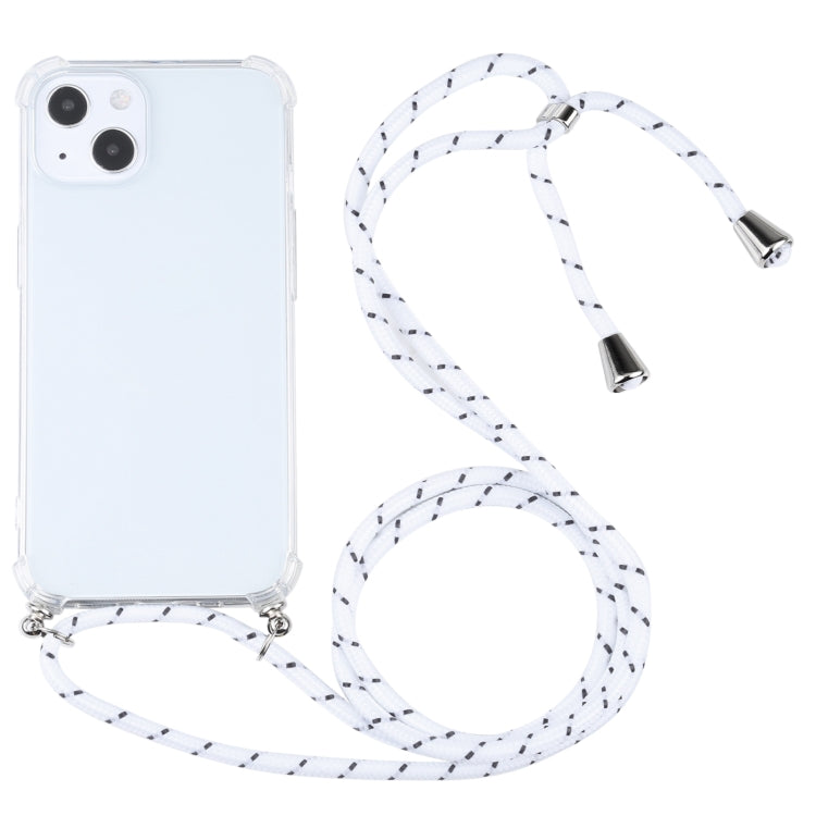 Four-corner Shockproof Transparent TPU Protective Case with Lanyard, For iPhone 13