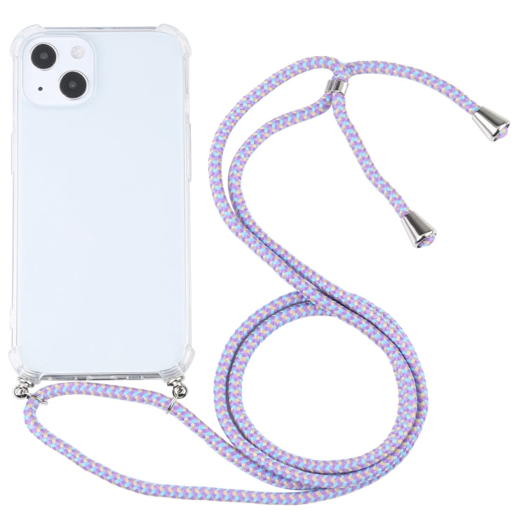Four-corner Shockproof Transparent TPU Protective Case with Lanyard, For iPhone 13
