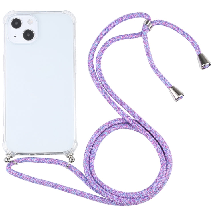 Four-corner Shockproof Transparent TPU Protective Case with Lanyard, For iPhone 13