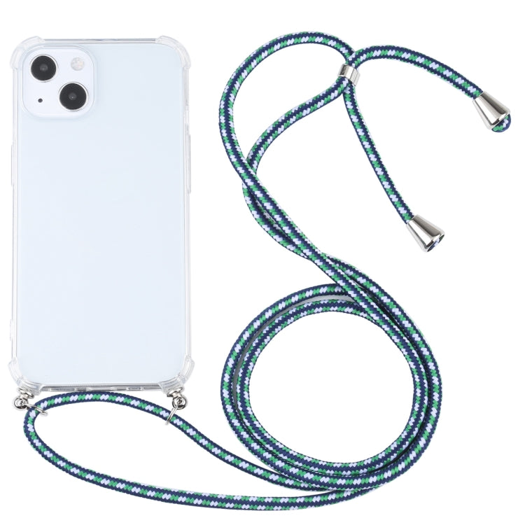 Four-corner Shockproof Transparent TPU Protective Case with Lanyard, For iPhone 13