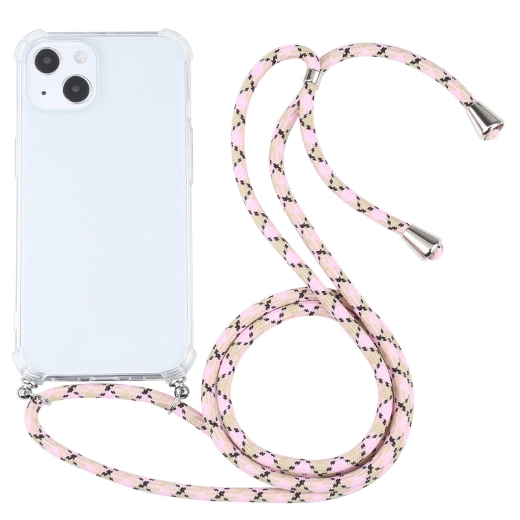 Four-corner Shockproof Transparent TPU Protective Case with Lanyard, For iPhone 13 mini