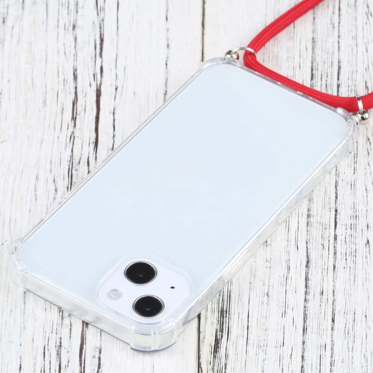 Four-corner Shockproof Transparent TPU Protective Case with Lanyard, For iPhone 13 mini