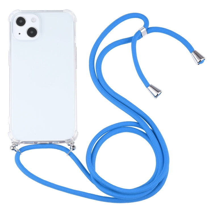 Four-corner Shockproof Transparent TPU Protective Case with Lanyard, For iPhone 13 mini