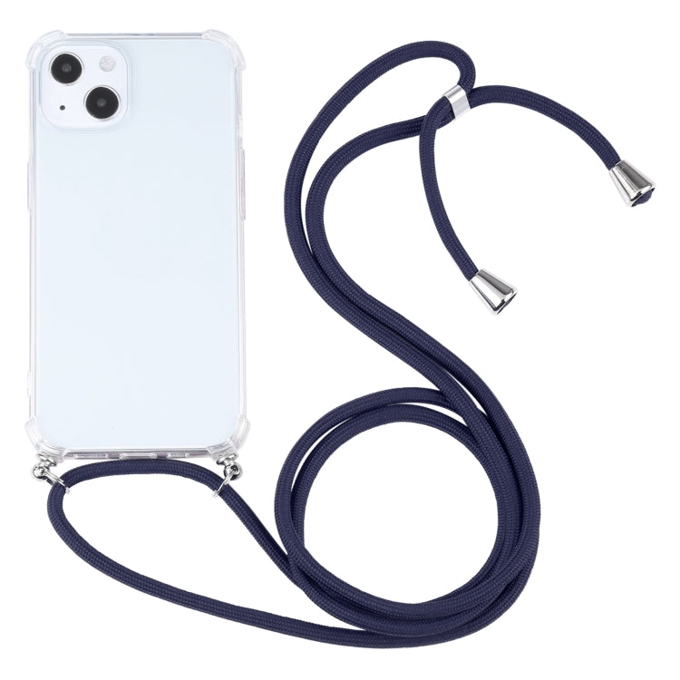 Four-corner Shockproof Transparent TPU Protective Case with Lanyard, For iPhone 13 mini
