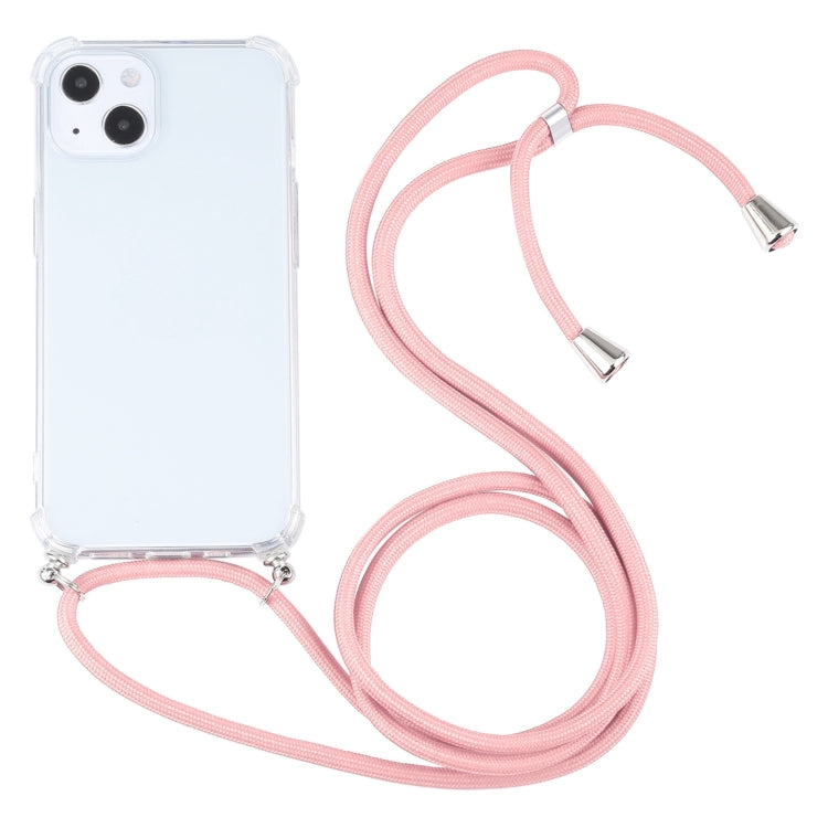 Four-corner Shockproof Transparent TPU Protective Case with Lanyard, For iPhone 13 mini