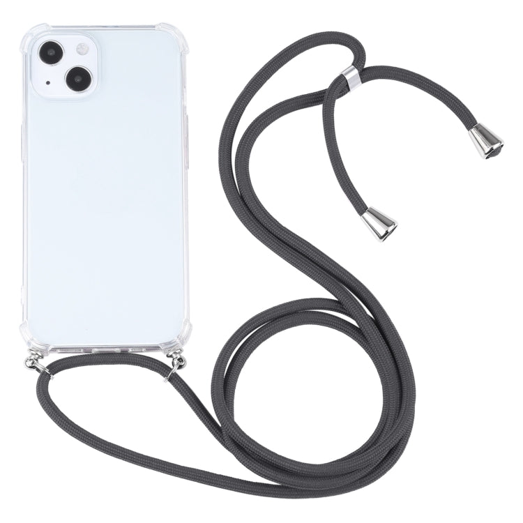 Four-corner Shockproof Transparent TPU Protective Case with Lanyard, For iPhone 13 mini