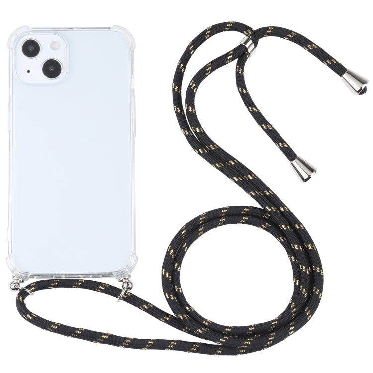 Four-corner Shockproof Transparent TPU Protective Case with Lanyard, For iPhone 13 mini