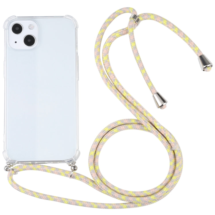 Four-corner Shockproof Transparent TPU Protective Case with Lanyard, For iPhone 13 mini